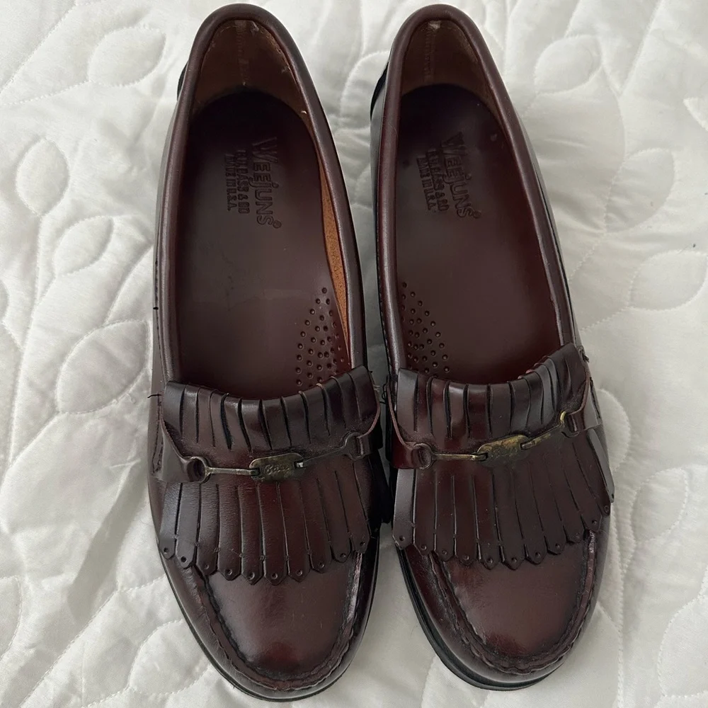 G.H. Bass & Co. Women's Brown Leather Kiltie Loafers